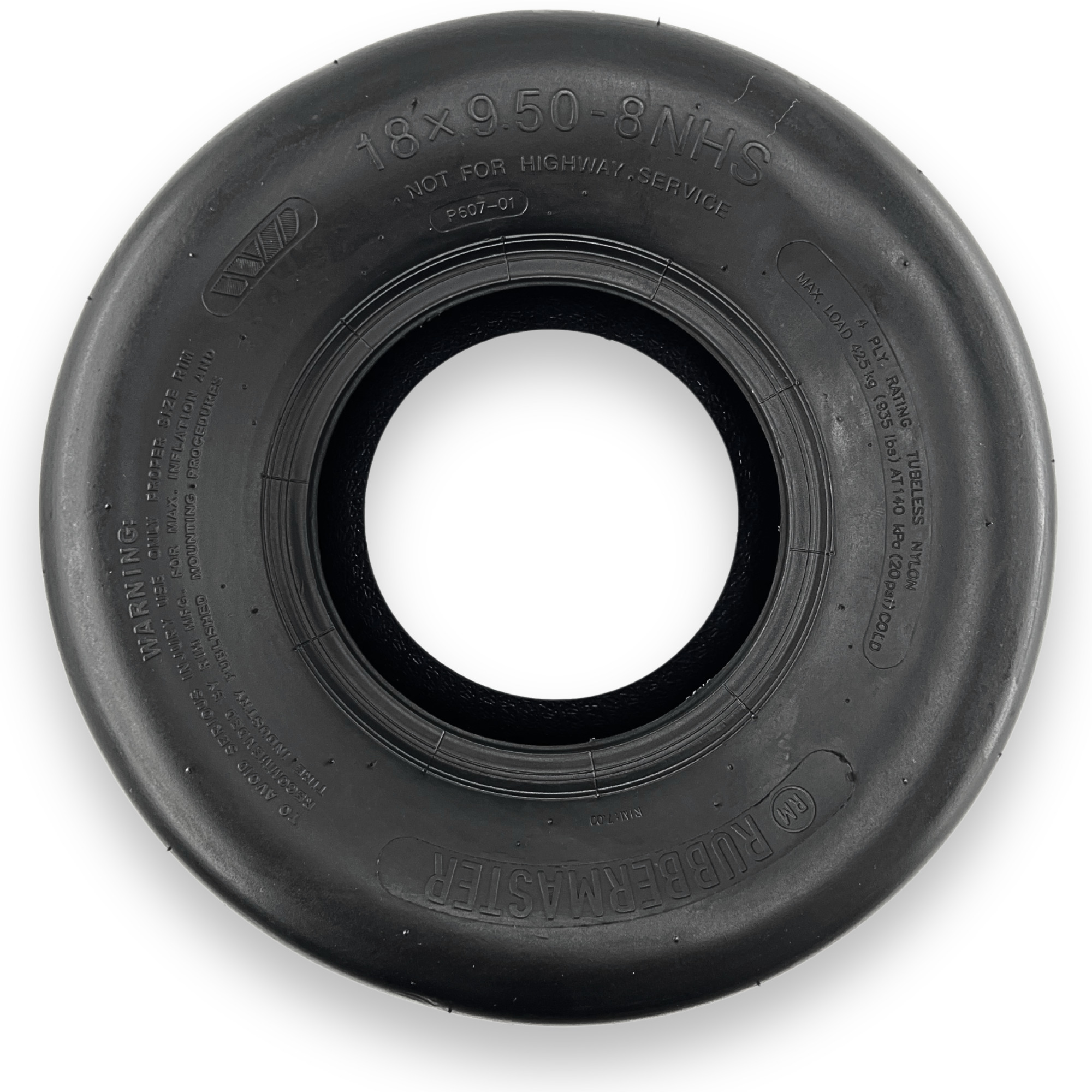 RubberMaster, Smooth 4 Ply Utility Tire 18x9.50-8, Tire Size 18x9.50-8, Model# 450356